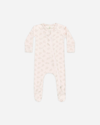 Modal Zip Footie - Pink Blossom | Quincy Mae