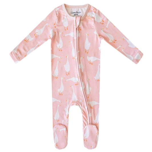 Goosie Zip-Up Footie Pajama | Copper Pearl