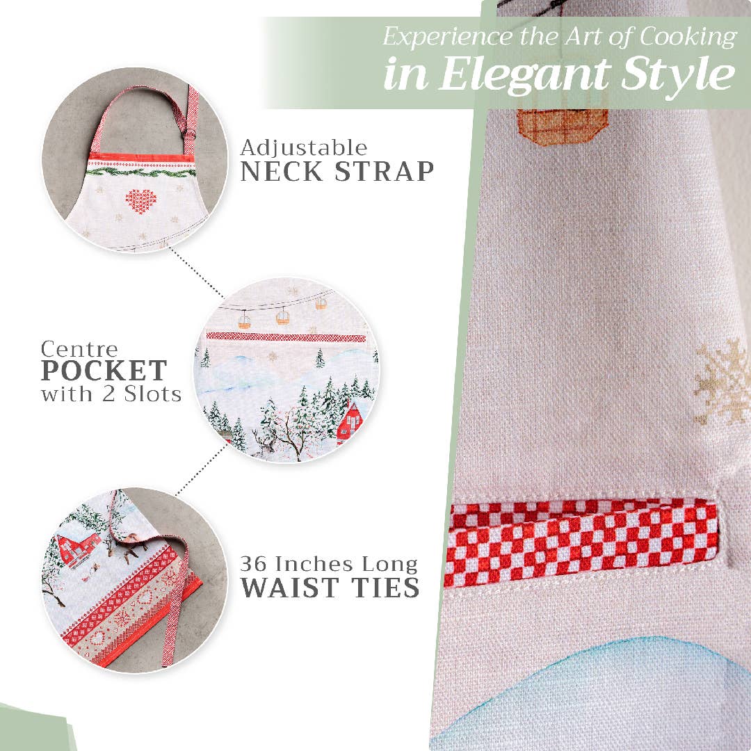 Rural Christmas Cotton Apron | Maison d'Hermine