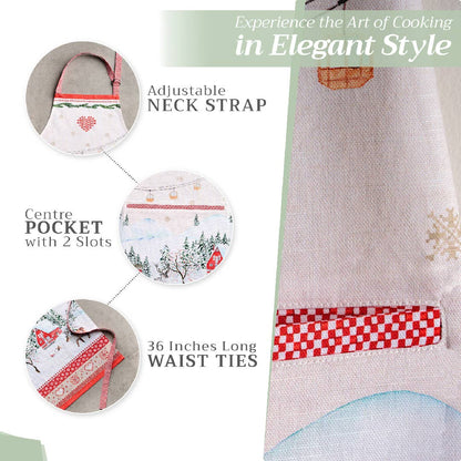 Rural Christmas Cotton Apron | Maison d'Hermine