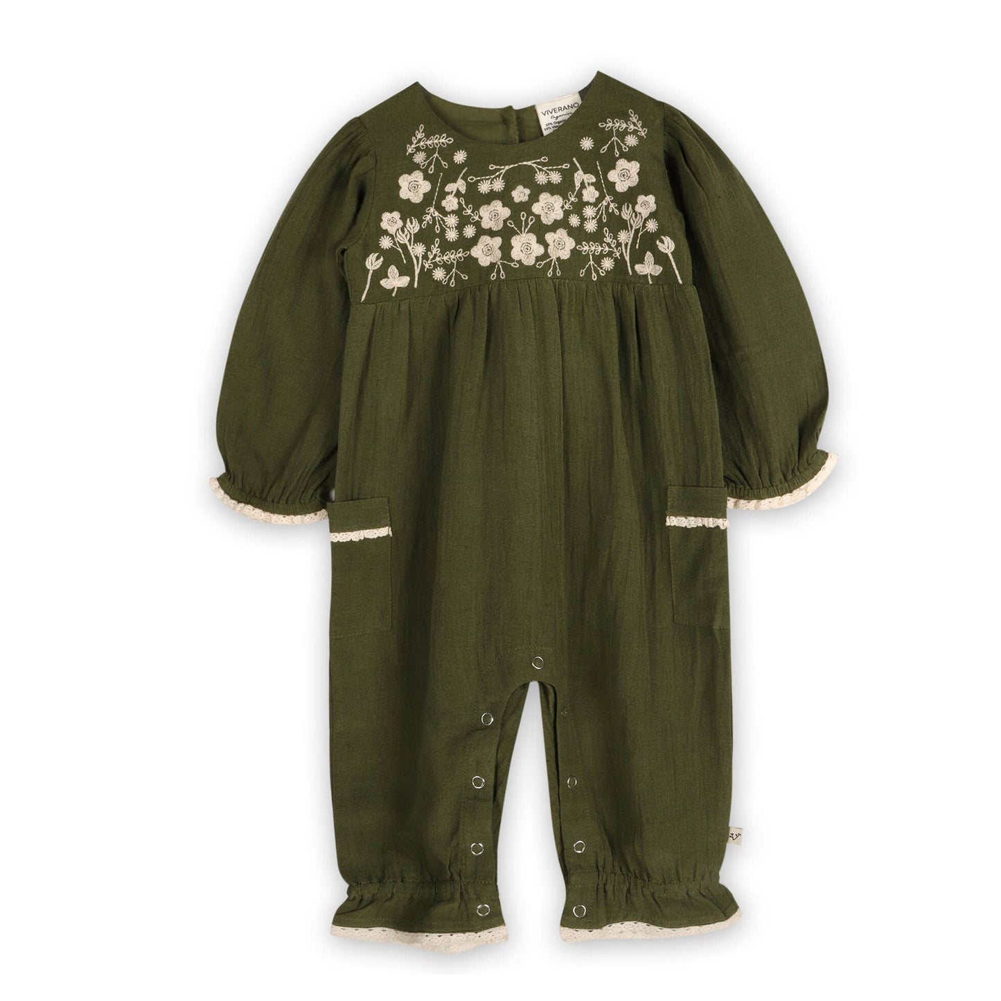 Juniper Embroidered Jumpsuit & Headband | Viverano Organics