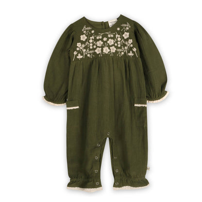 Juniper Embroidered Jumpsuit & Headband | Viverano Organics