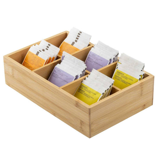 6 Compartment Bamboo Tea Bag Holder | TableCraft