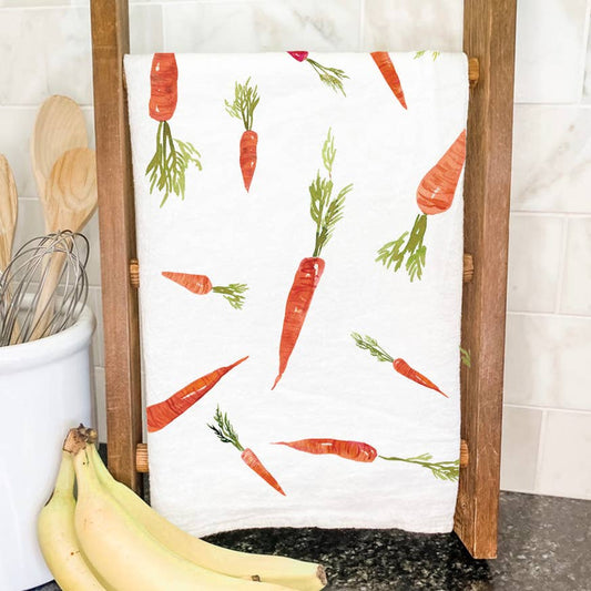 Scattered Carrots Towel | Indigo Tangerine