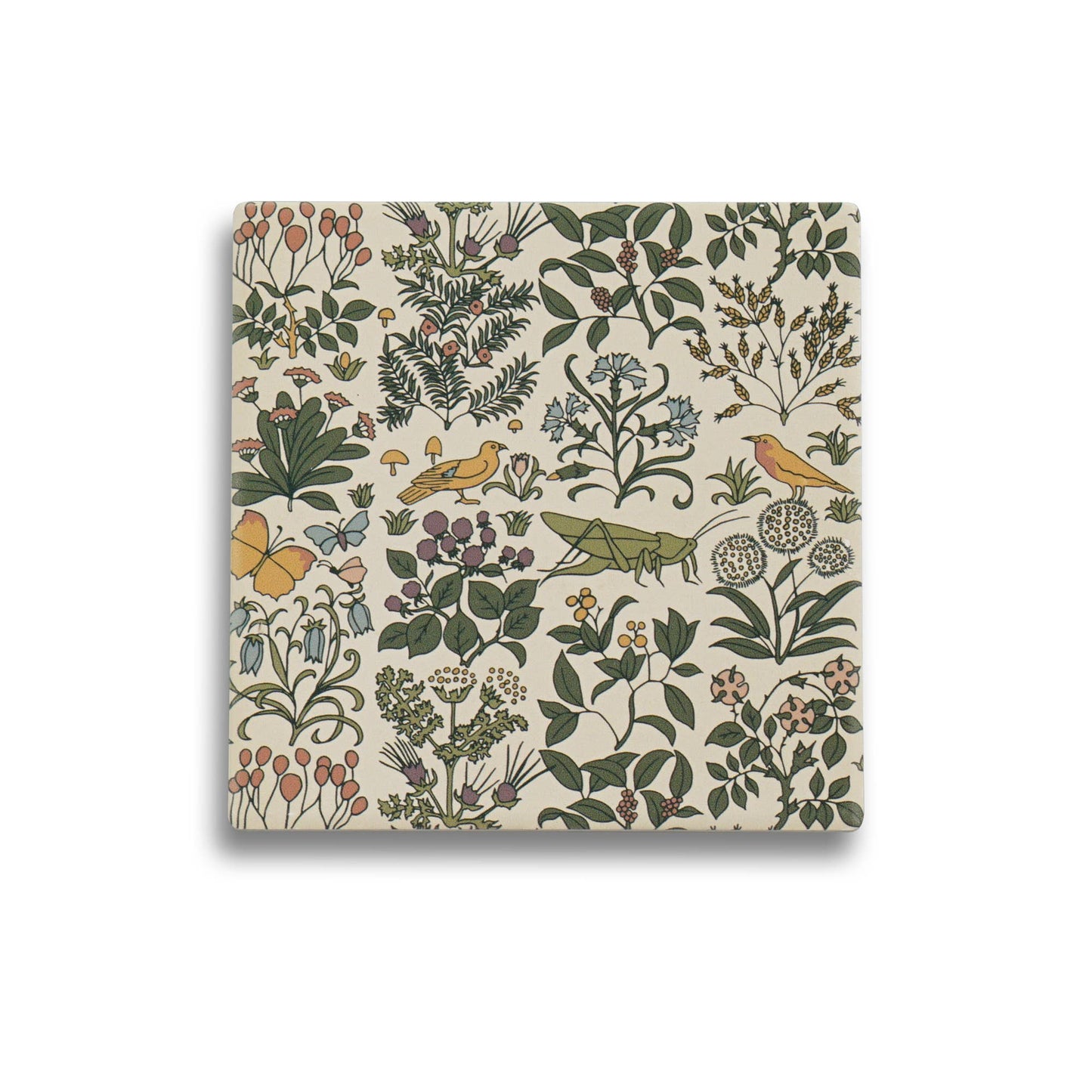 Individual Ceramic Coaster Voysey Apothecary Botanical Garden | Half Moon Bay By Design