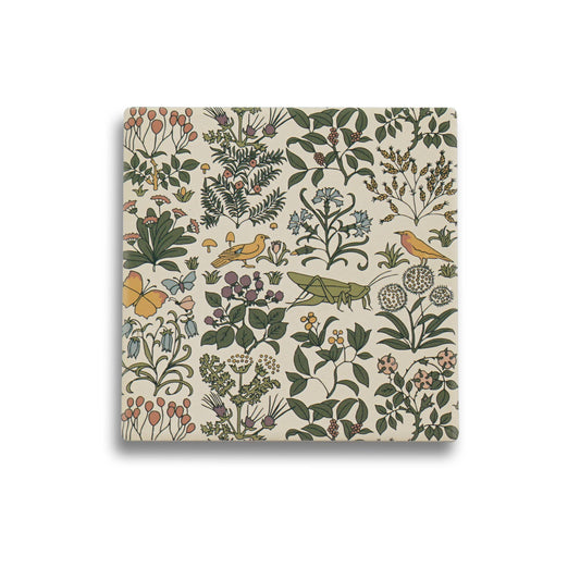 Individual Ceramic Coaster Voysey Apothecary Botanical Garden | Half Moon Bay By Design