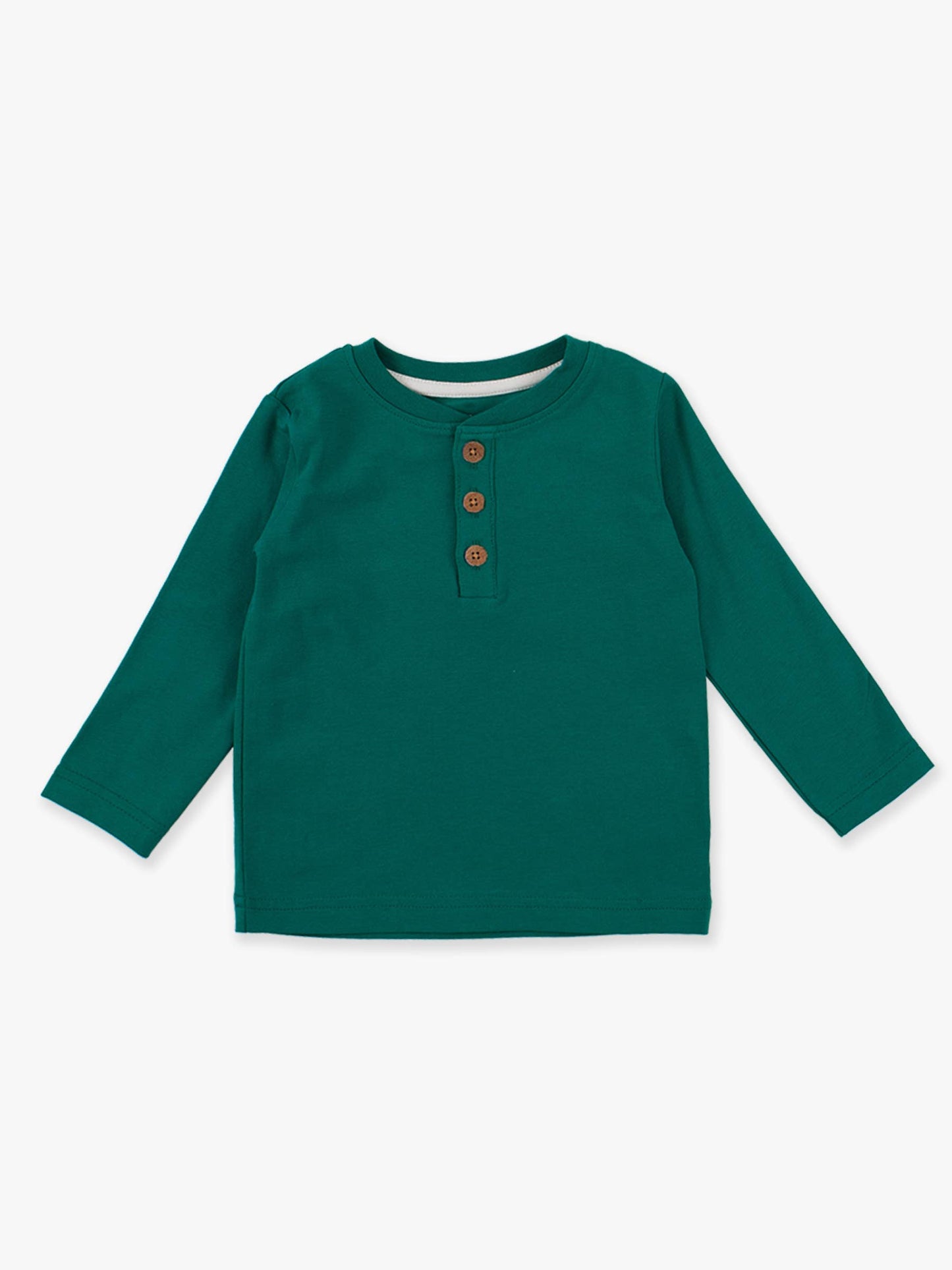 Emerald Green Henley Tee | RuffleButts + RuggedButts