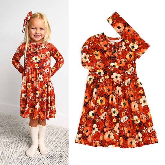 Auburn Twirl Dress | Gigi & Max