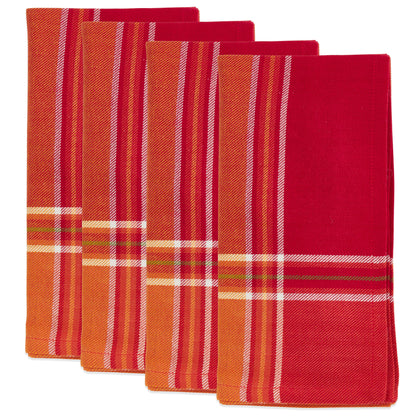 Pumpkin and Leaf Jacquard Cloth Napkin Set/4 | Saro Lifestyle