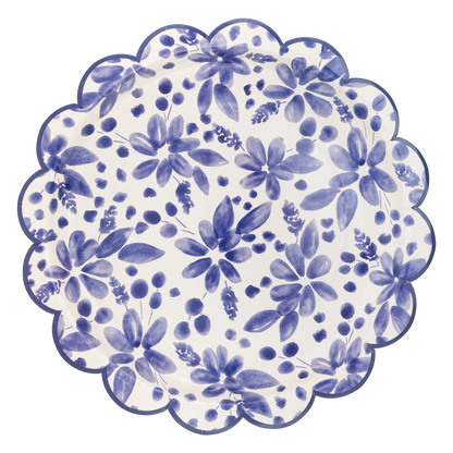 Blue Floral Paper Plate | My Mind's Eye