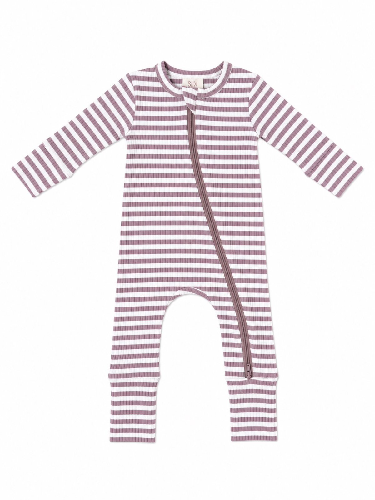 Violet Stripe 2-Way Zip Romper | Siix Collection