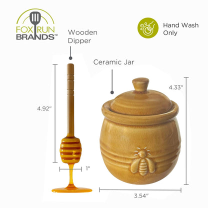 Ceramic Honey Jar and Dipper | Fox Run Brands