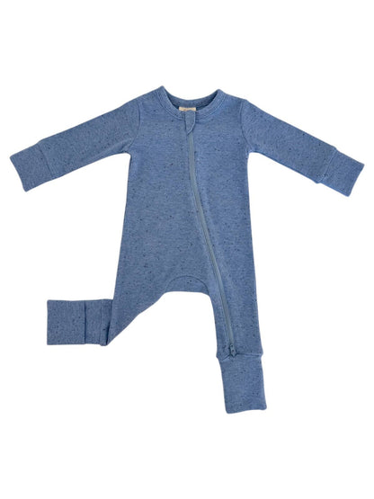Blue Speckle Zip Romper | Siix Collection