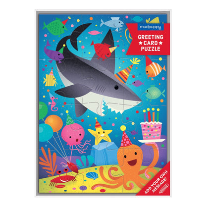 Shark Party Greeting Card Puzzle | Mudpuppy