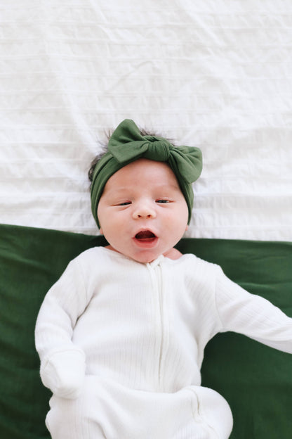 Alder Knit Headband Bow | Copper Pearl