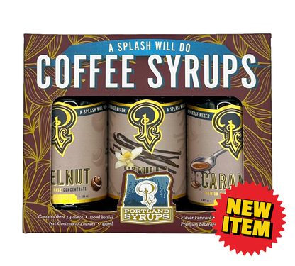 Coffee Syrups Gift Set - Vanilla, Hazelnut, Caramel | Portland Syrups
