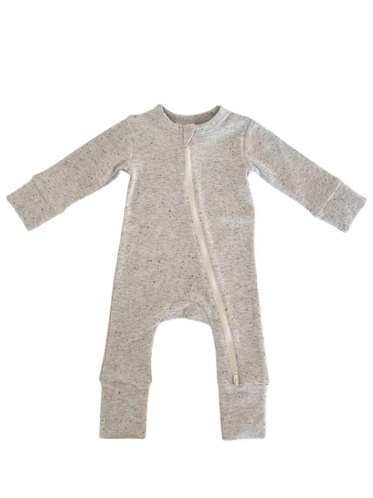 Heather Speckle Zip Romper | Siix Collection