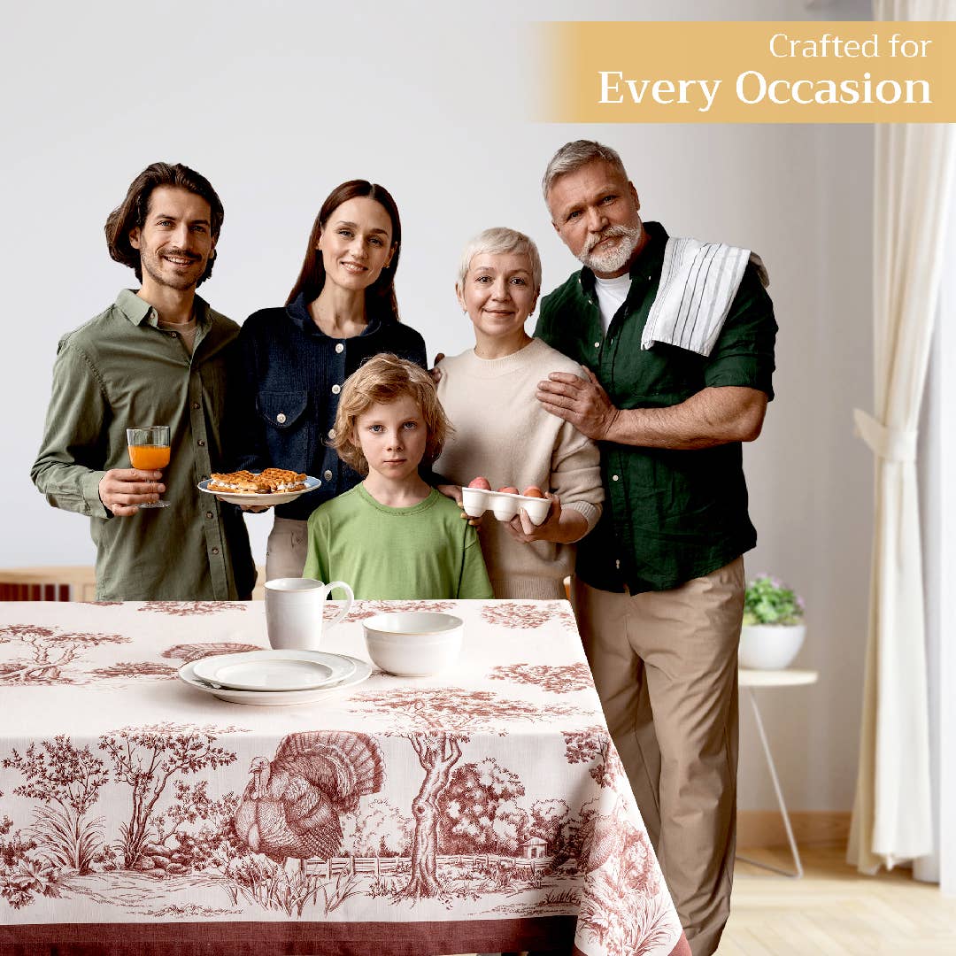 Brown Holy Jouy Cotton Tablecloth (Various Sizes) | Maison d'Hermine
