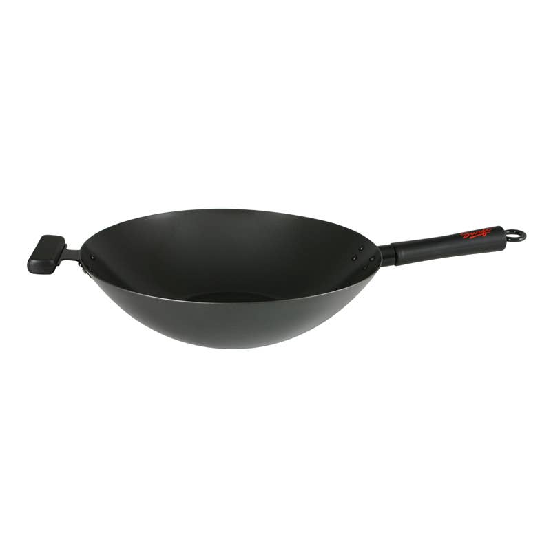 14" Professional Guage Carbon Steel Wok | Dexam UK