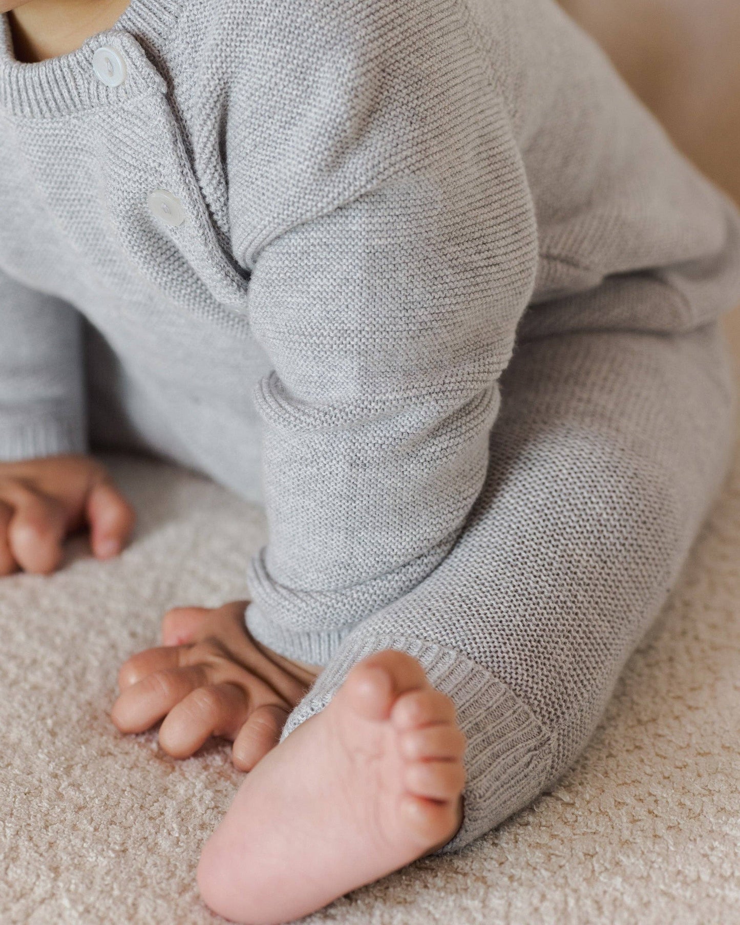 Knit Pant - Heathered Dusty Blue | Quincy Mae