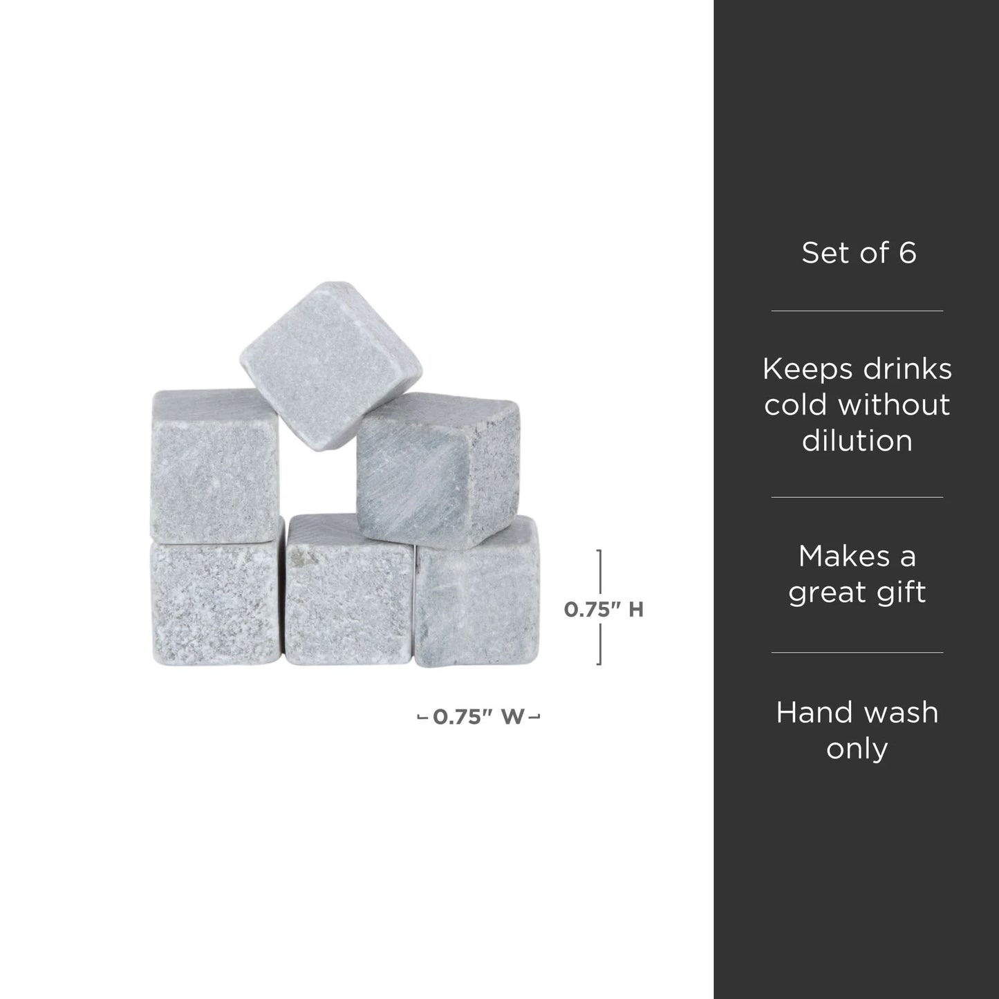 Glacier Rocks Soapstone Cube Set of 6 | Viski