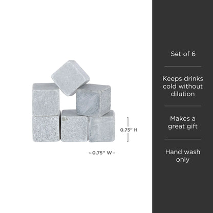 Glacier Rocks Soapstone Cube Set of 6 | Viski