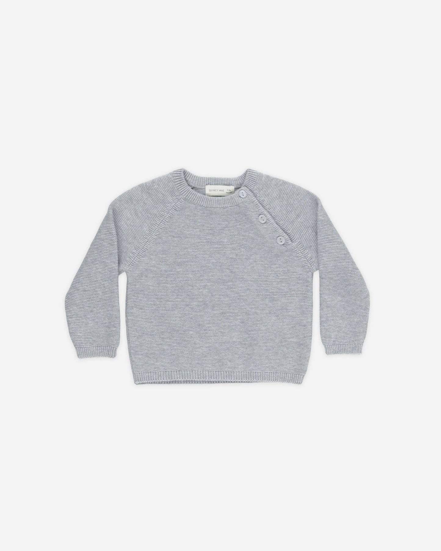 Bailey Knit Sweater - Heathered Dusty Blue | Quincy Mae