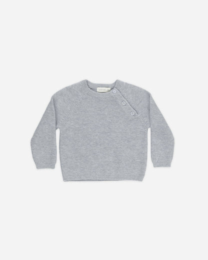 Bailey Knit Sweater - Heathered Dusty Blue | Quincy Mae