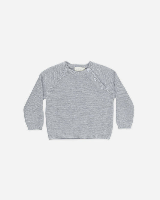 Bailey Knit Sweater - Heathered Dusty Blue | Quincy Mae