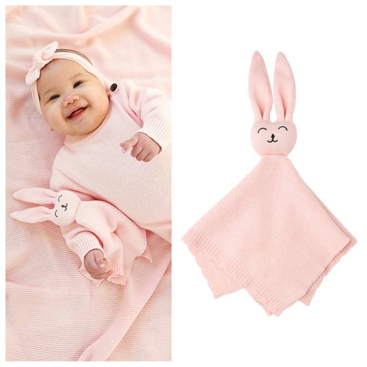 Light Pink Knit Bunny Lovey | Gigi & Max