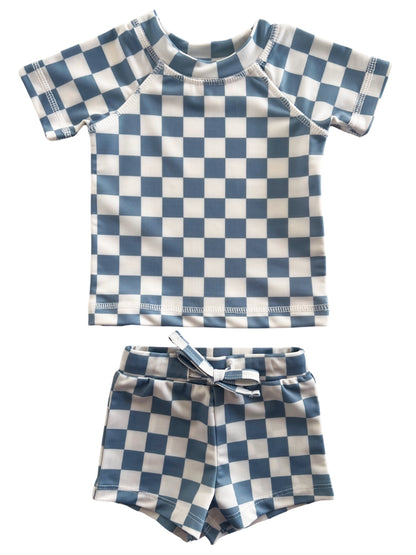 Blueberry Muffin Checkerboard Rashguard Set UPF 50+ | SIIX