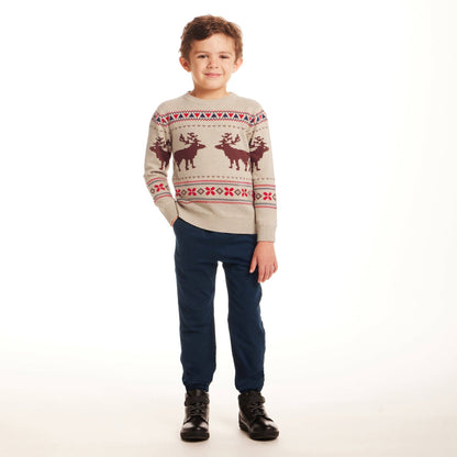 Moose Fair Isle Sweater & Twill Pant Set | Andy & Evan