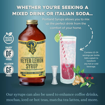 Meyer Lemon Simple Syrup - 12oz | Portland Syrups