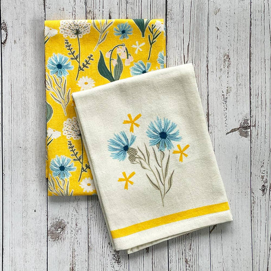 Sweet Blossoms Printed Kitchen Towel (Set of 2) | Mahogany