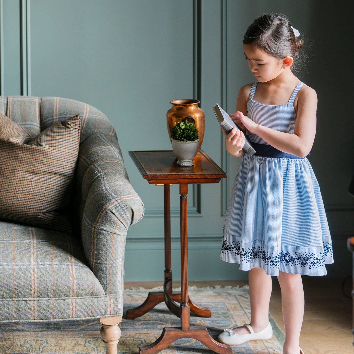Blue Seersucker Organic Sundress | Hope and Henry