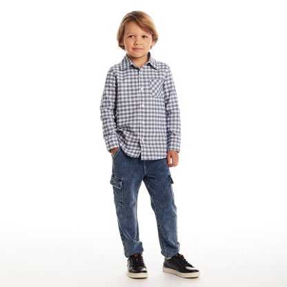 Kids Buttondown Denim Jogger Set | Andy & Evan