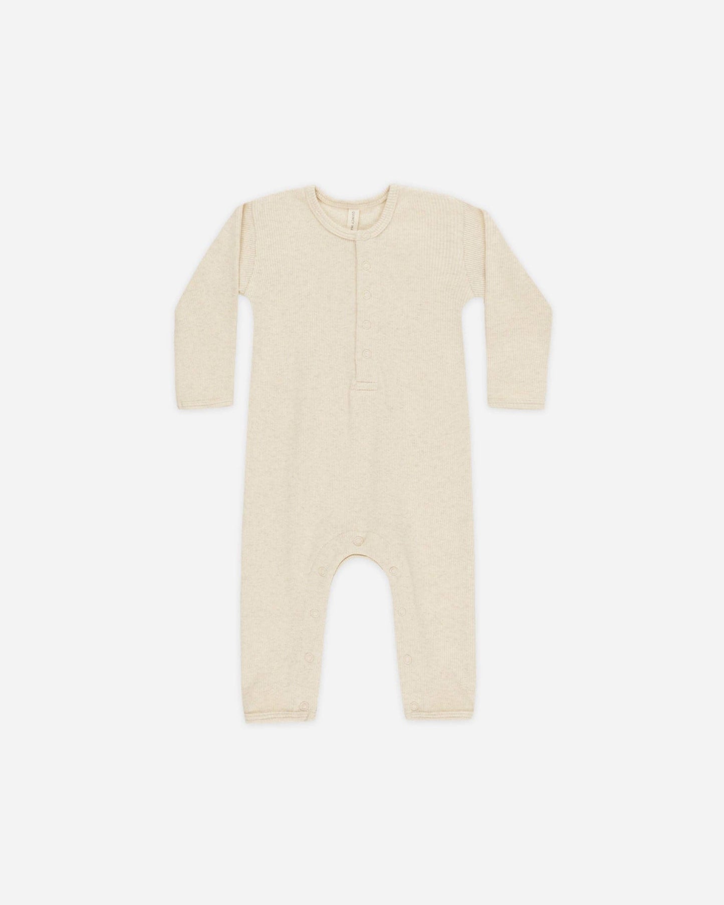 Ribbed Baby Jumpsuit - Oatmeal | Quincy Mae