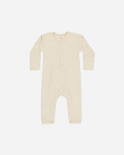 Ribbed Baby Jumpsuit - Oatmeal | Quincy Mae
