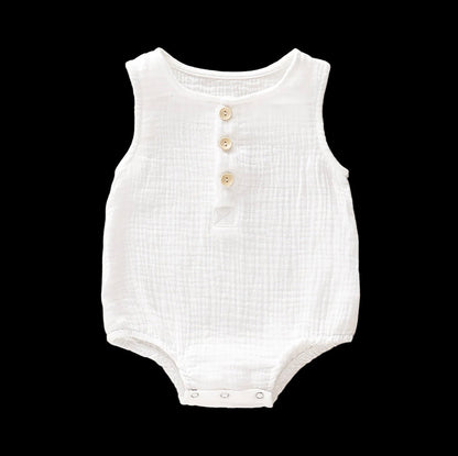 Sleeveless Muslin Bodysuit | Little Organic Co.