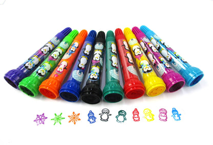 Penguin Stamp Marker Set - Set of 10 | Tiny Mills