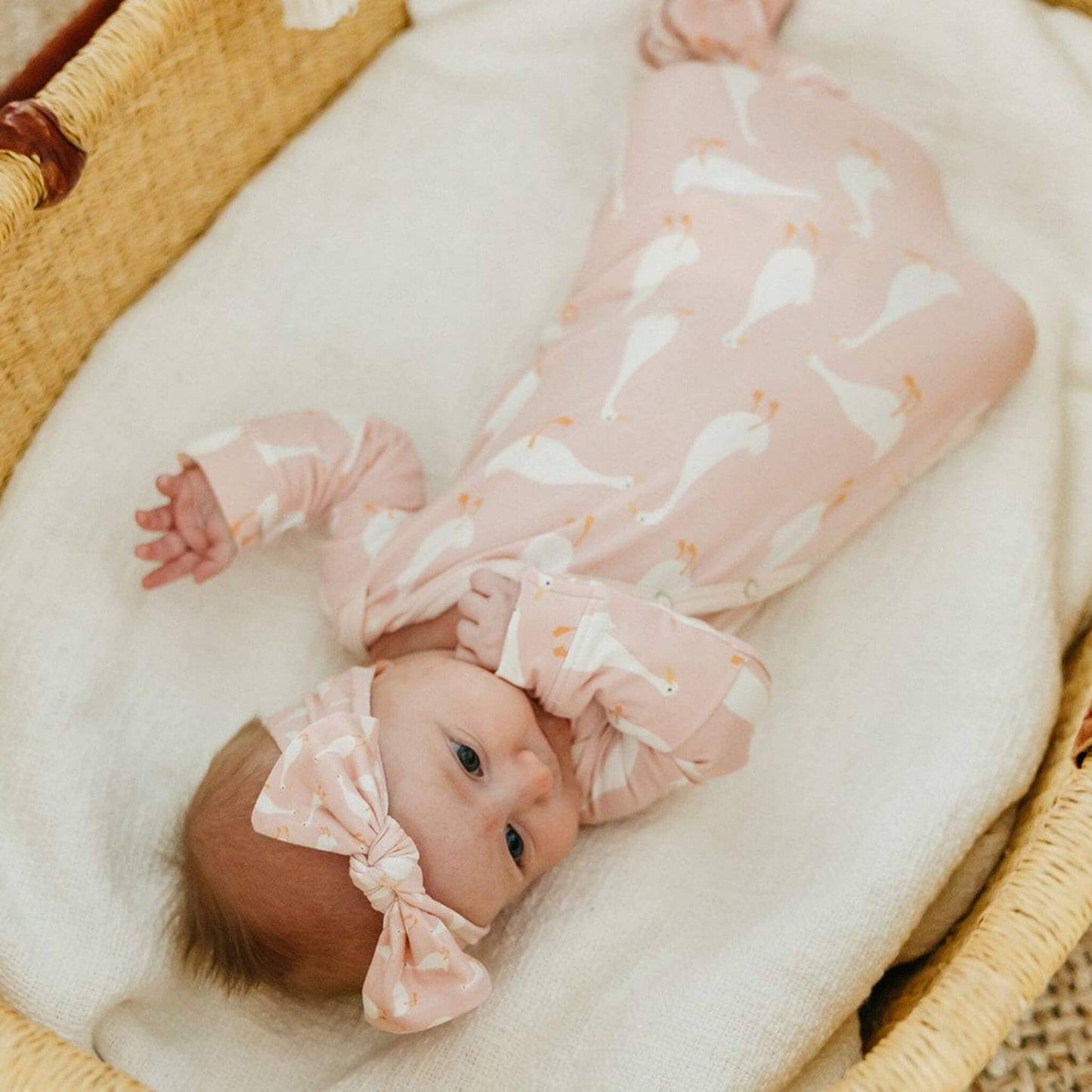 Goosie Newborn Knotted Gown | Copper Pearl