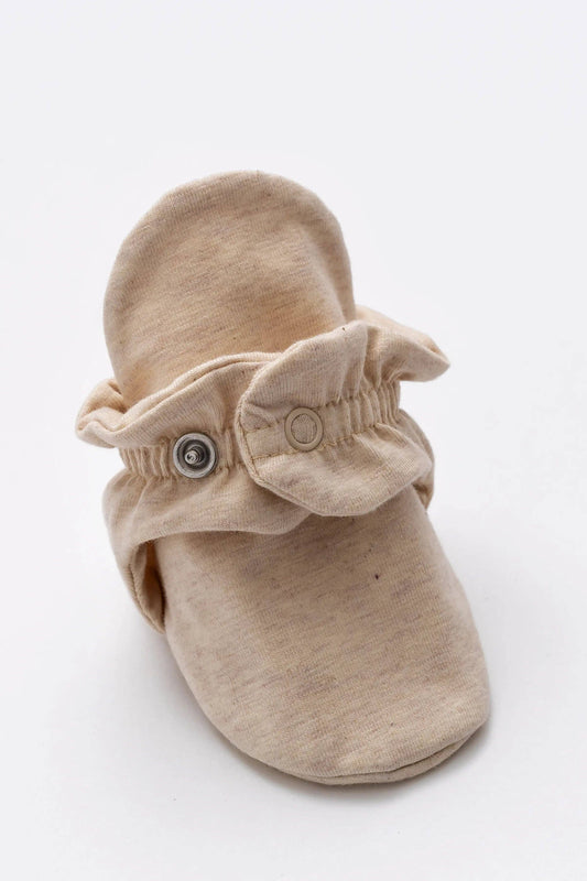 2-Pack Organic Baby Booties - Cream & Heather | Monica + Andy