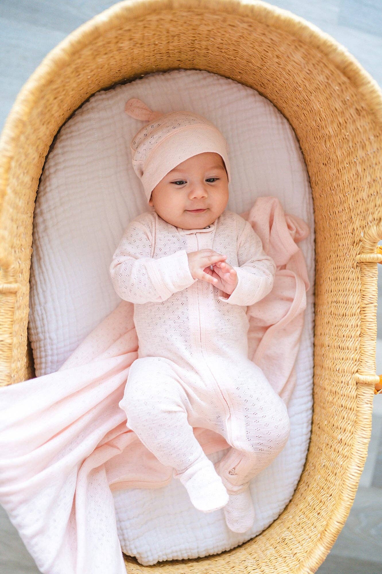 Cotton Candy Organic Pointelle Footie | L'ovedbaby