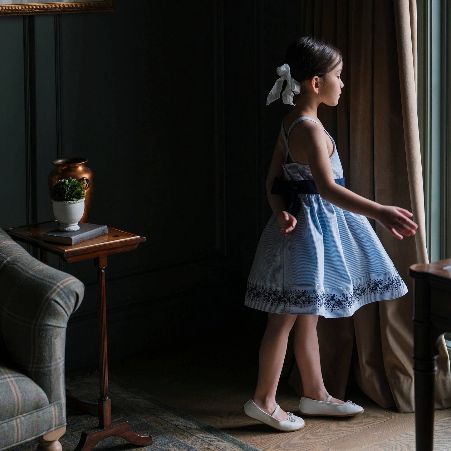 Blue Seersucker Organic Sundress | Hope and Henry