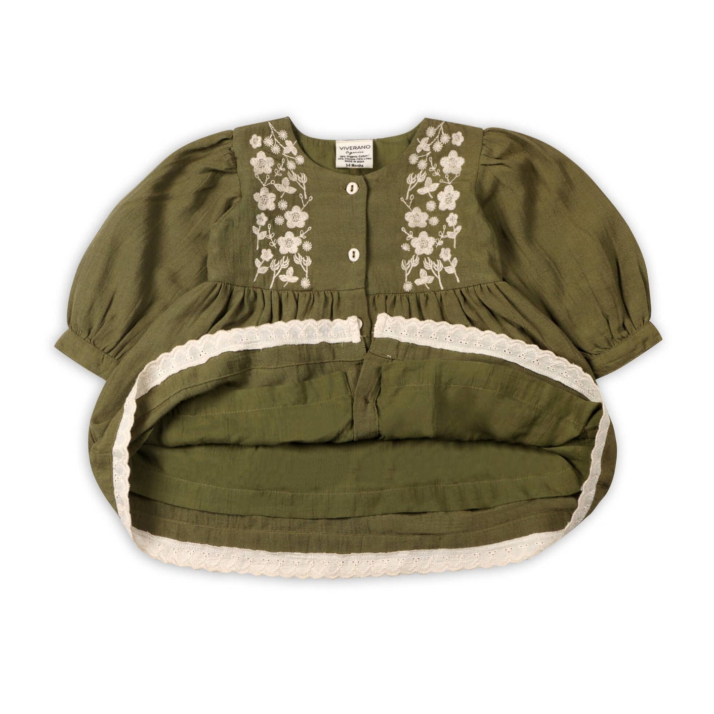 Hazel Embroidered Dress & Bloomer Set | Viverano Organics