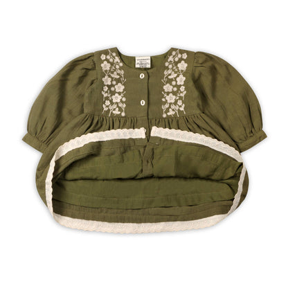 Hazel Embroidered Dress & Bloomer Set | Viverano Organics