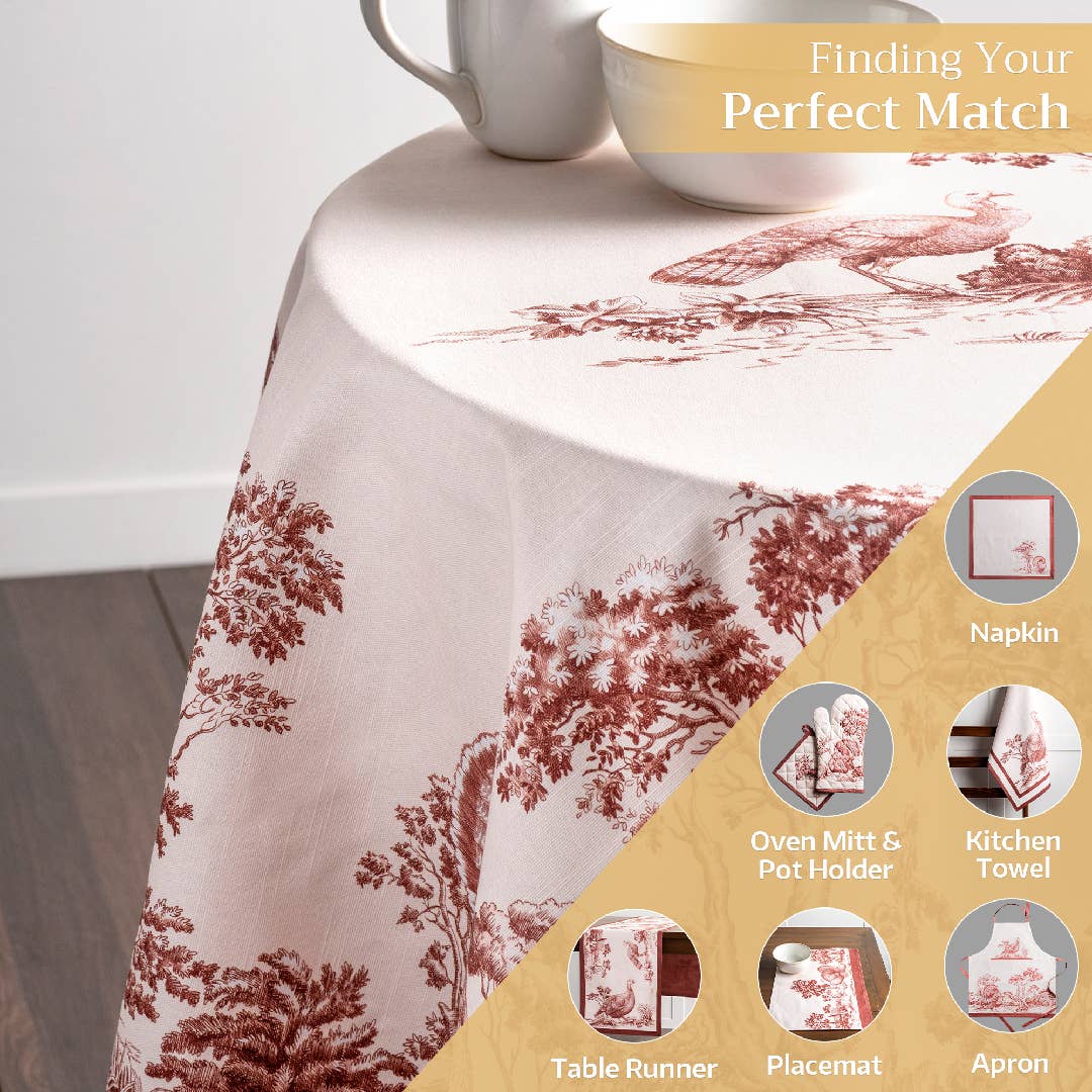 Brown Holy Jouy Cotton Tablecloth (Various Sizes) | Maison d'Hermine