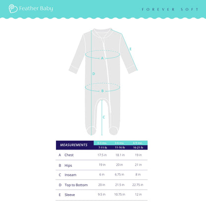 Blue Clouds Footed Romper | Feather Baby