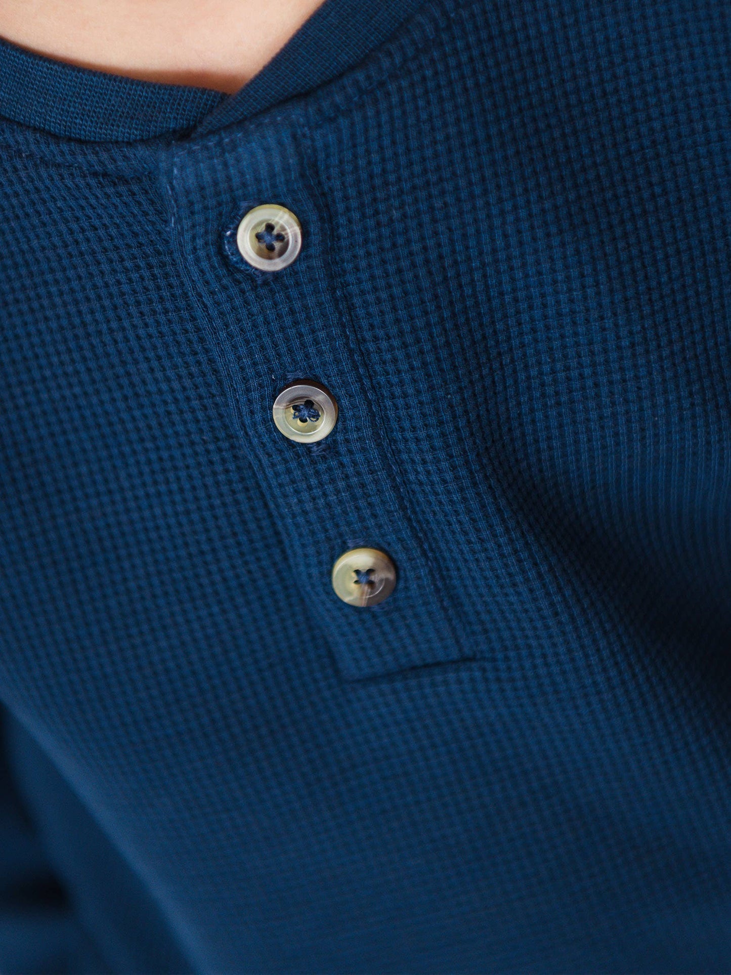 Navy Waffle Henley Tee | RuffleButts + RuggedButts