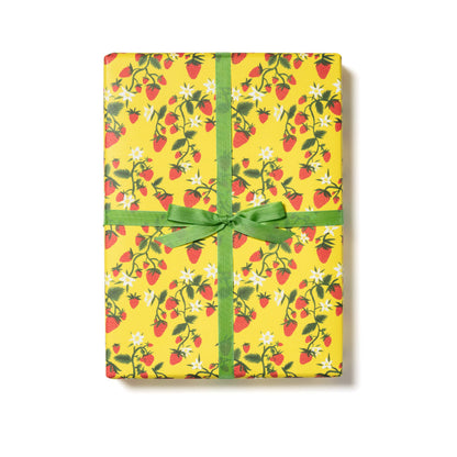 Strawberry Patch Wrapping Paper | Red Cap Cards
